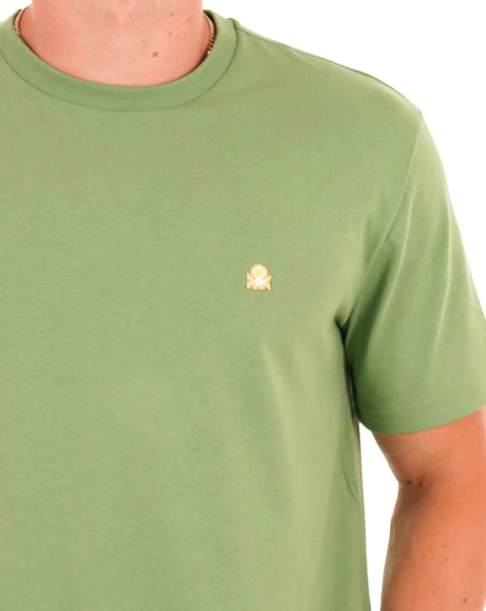 Benetton Small Logo T-shirt Sage - Image 2