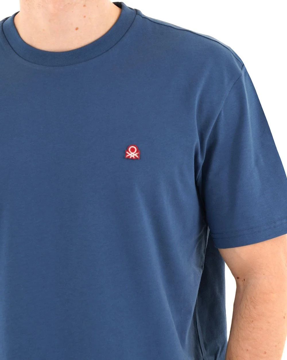 Benetton Small Logo T-shirt Washed Navy - Image 2