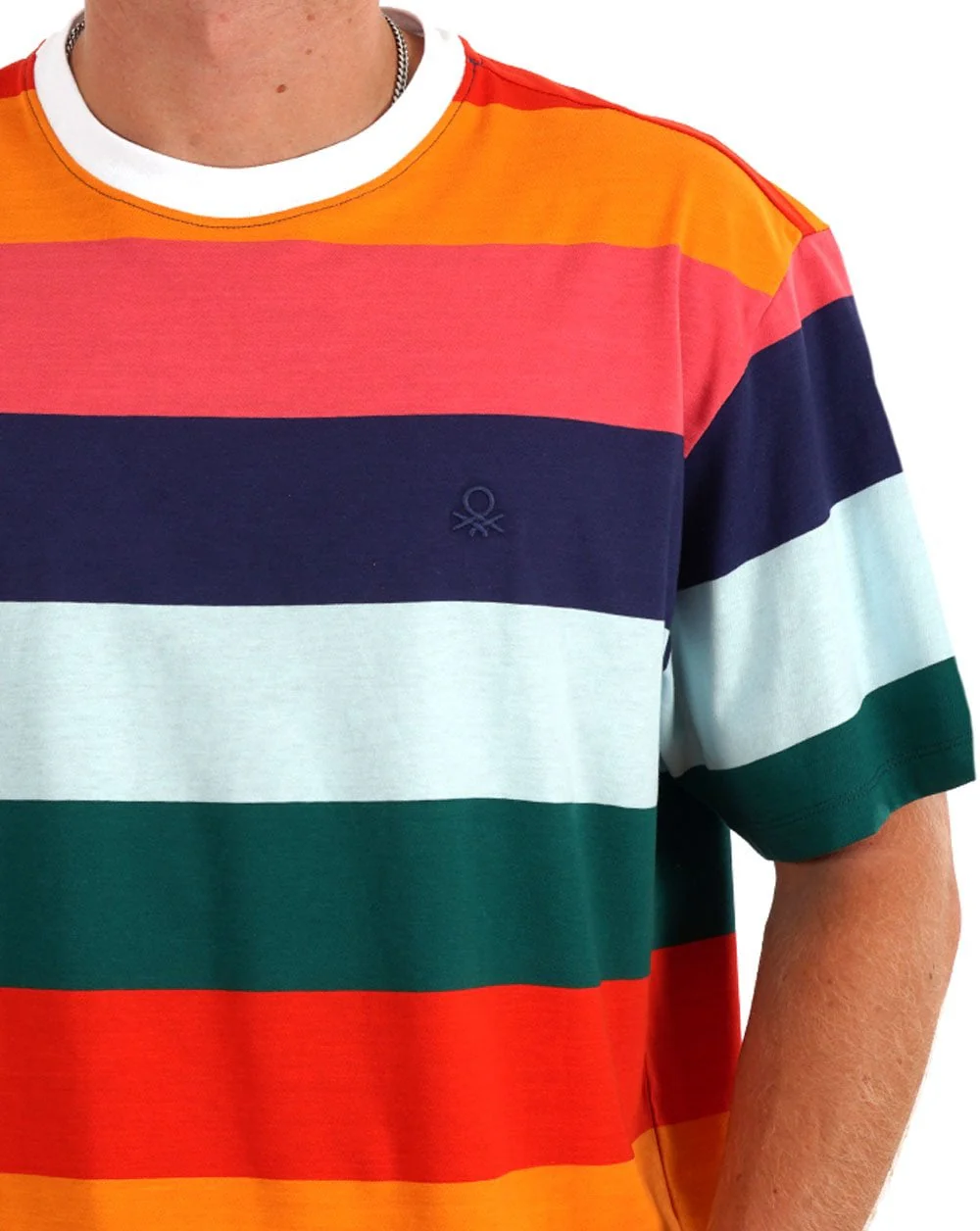 Benetton Stripe T-shirt Multi Coloured - Image 2