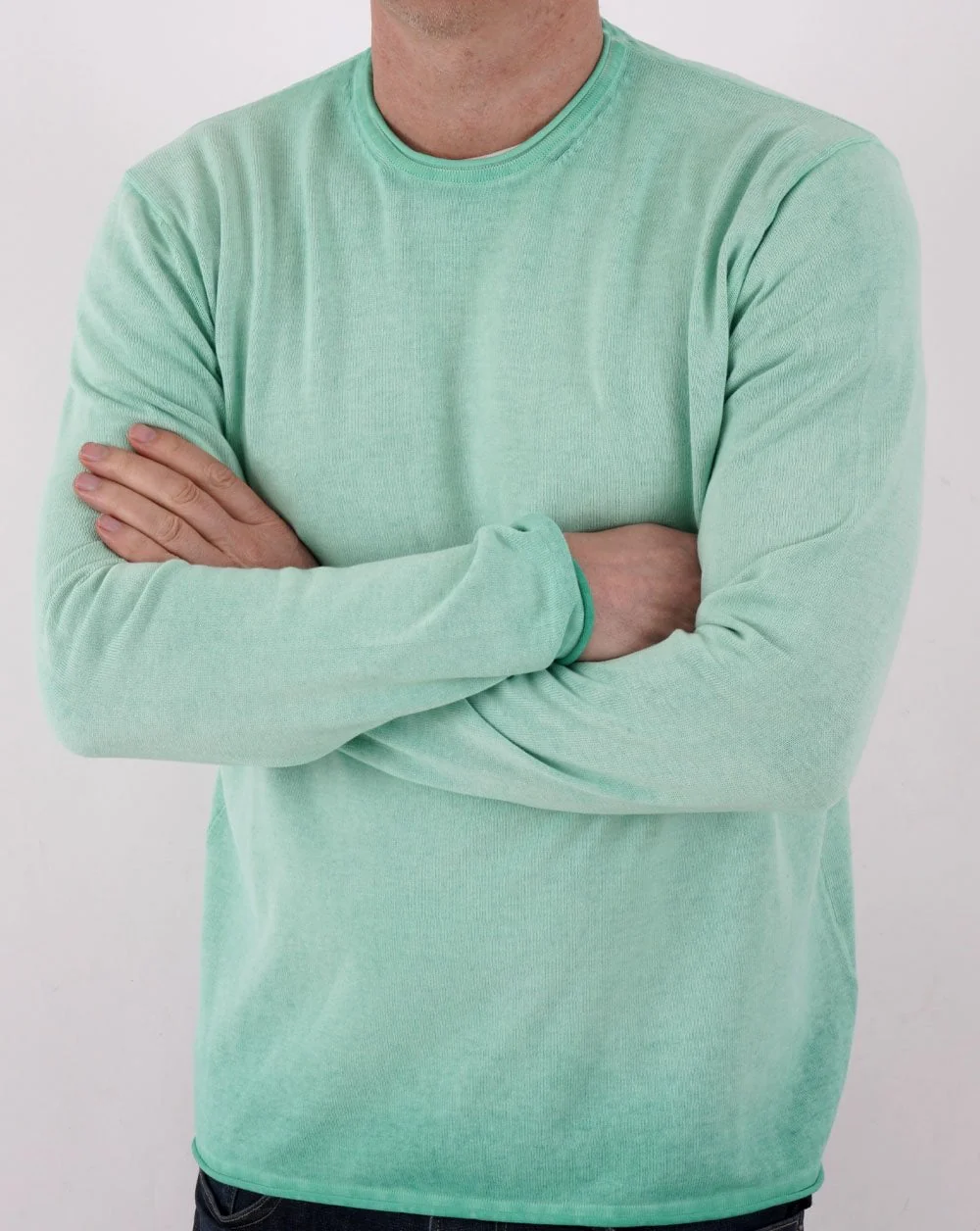 Benetton Washed Knit Jumper Turquoise - Image 3