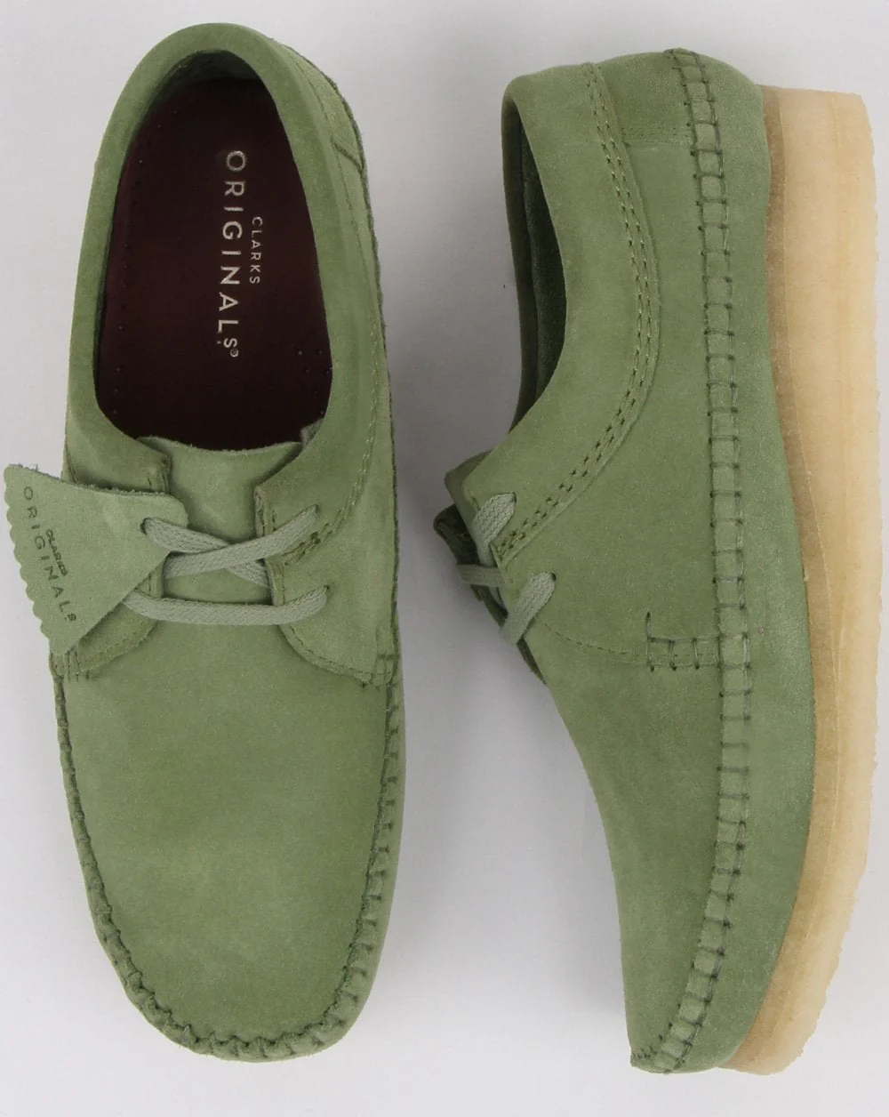 Clarks Originals Weaver Shoes Cactus Green - Image 3
