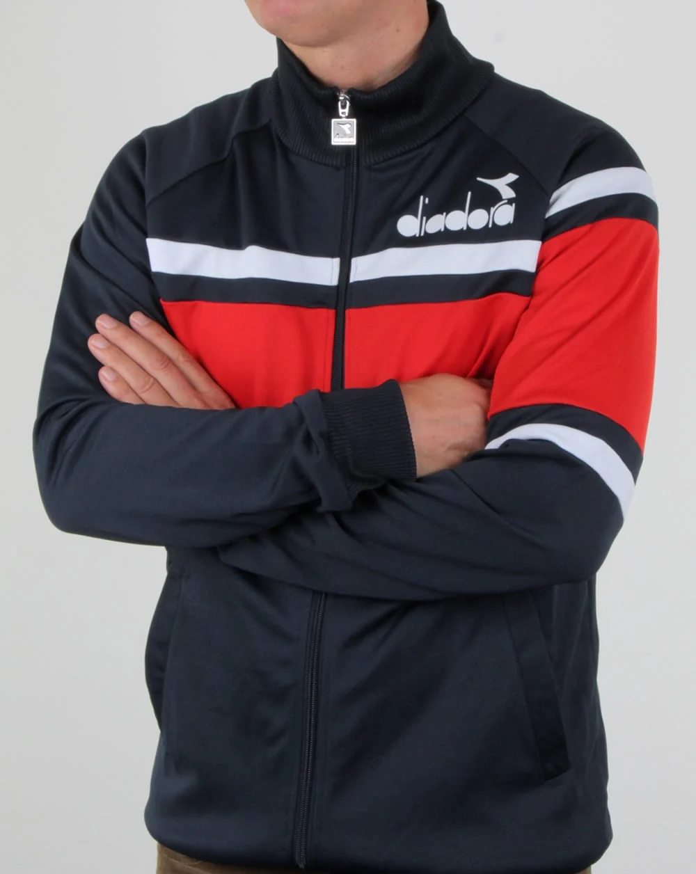 Diadora 80s Track Top Navy/Red/White - Image 4