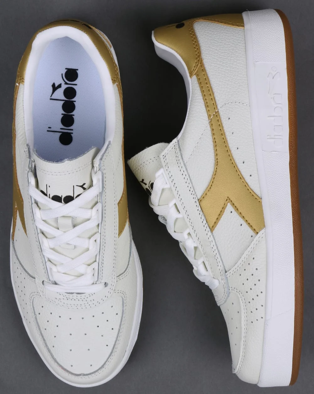Diadora B. Elite L Trainers White/Gold - Image 2