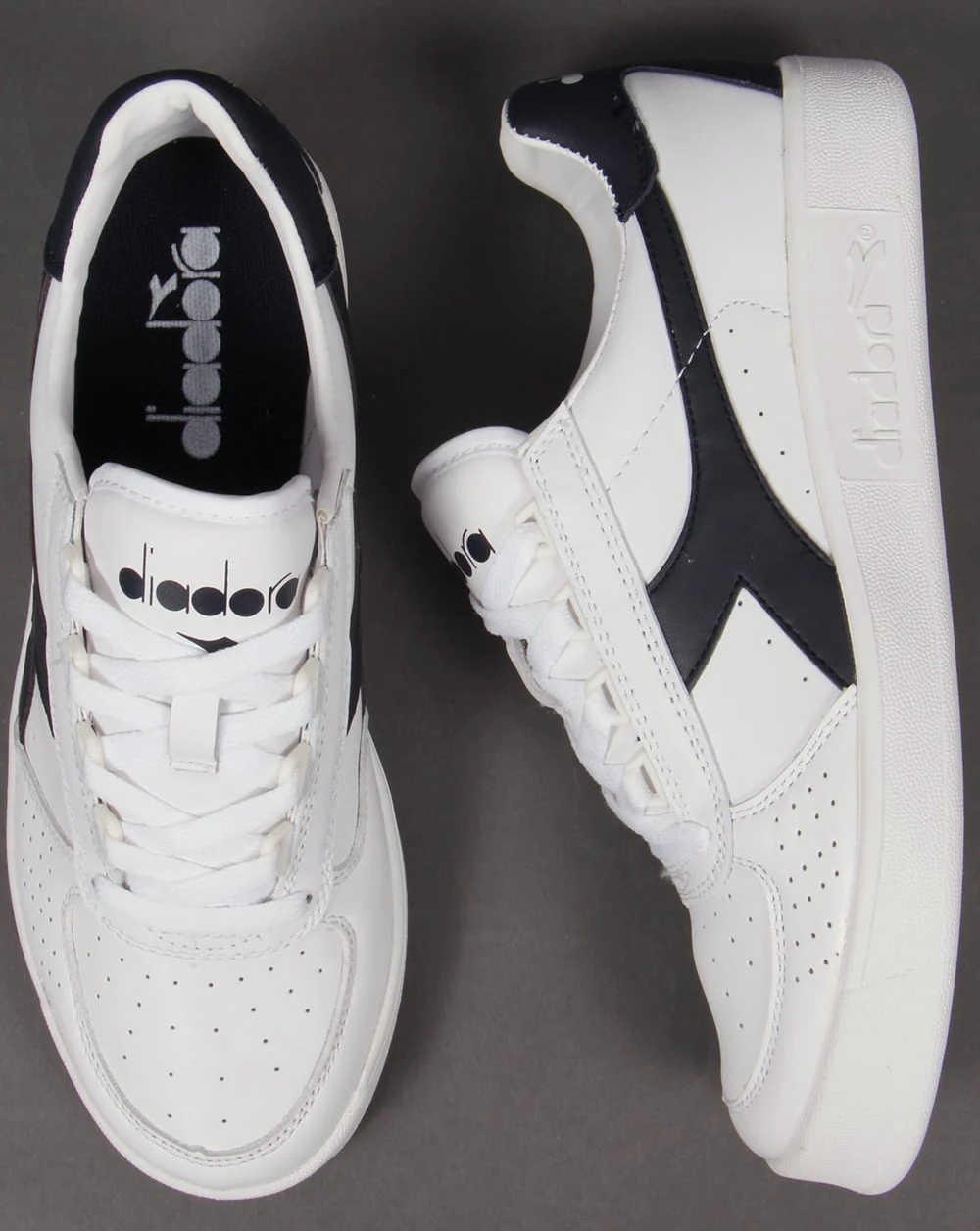 Diadora Borg Elite Trainers White - Navy - Image 2