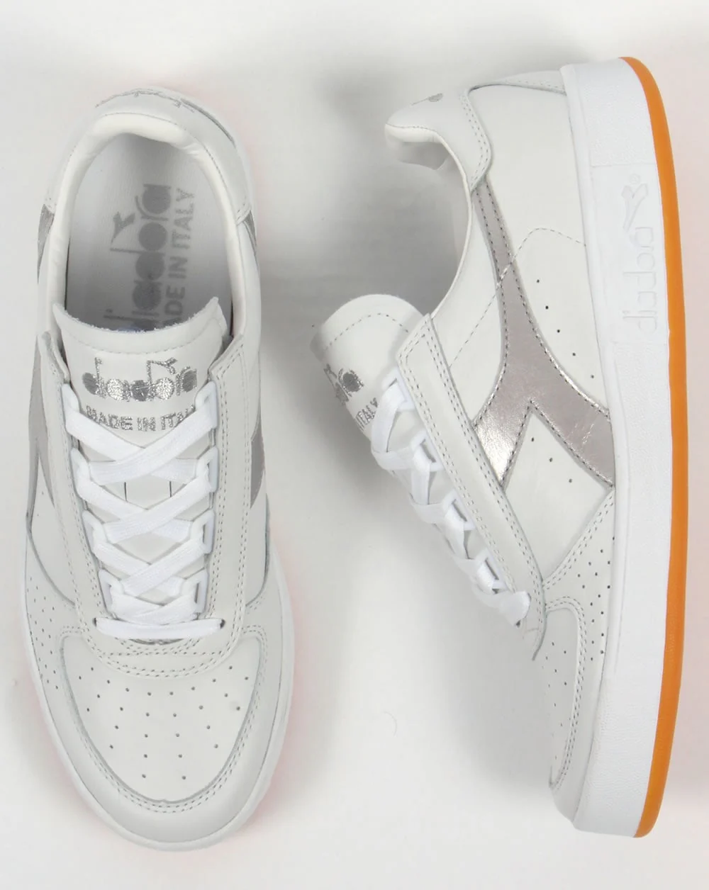 Diadora Borg Elite Trainers White/Silver - Image 2