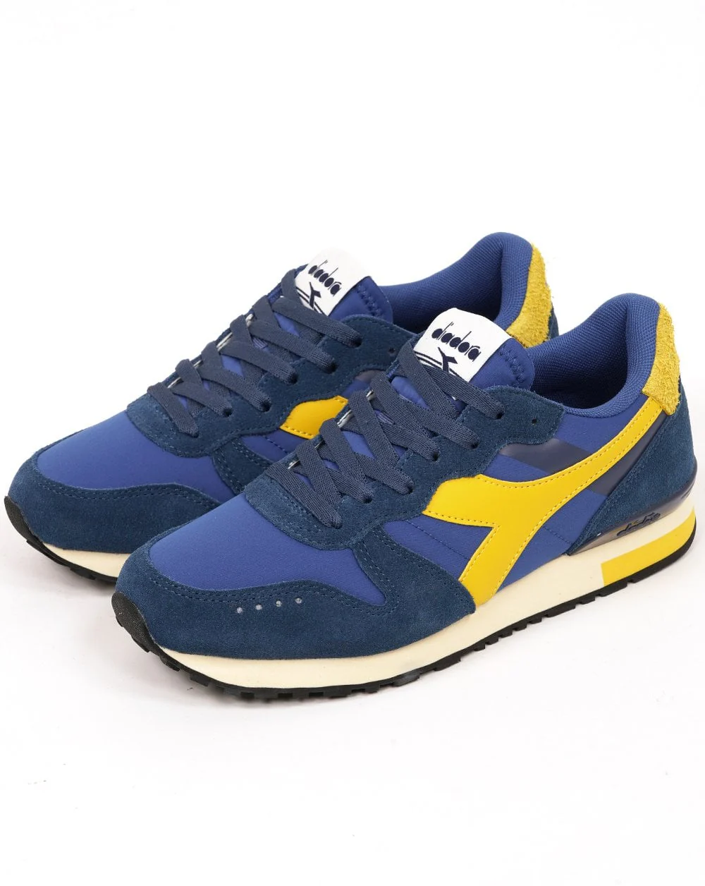 Diadora Camaro M2 Smooth Trainers Deep Blue Yellow - Image 2