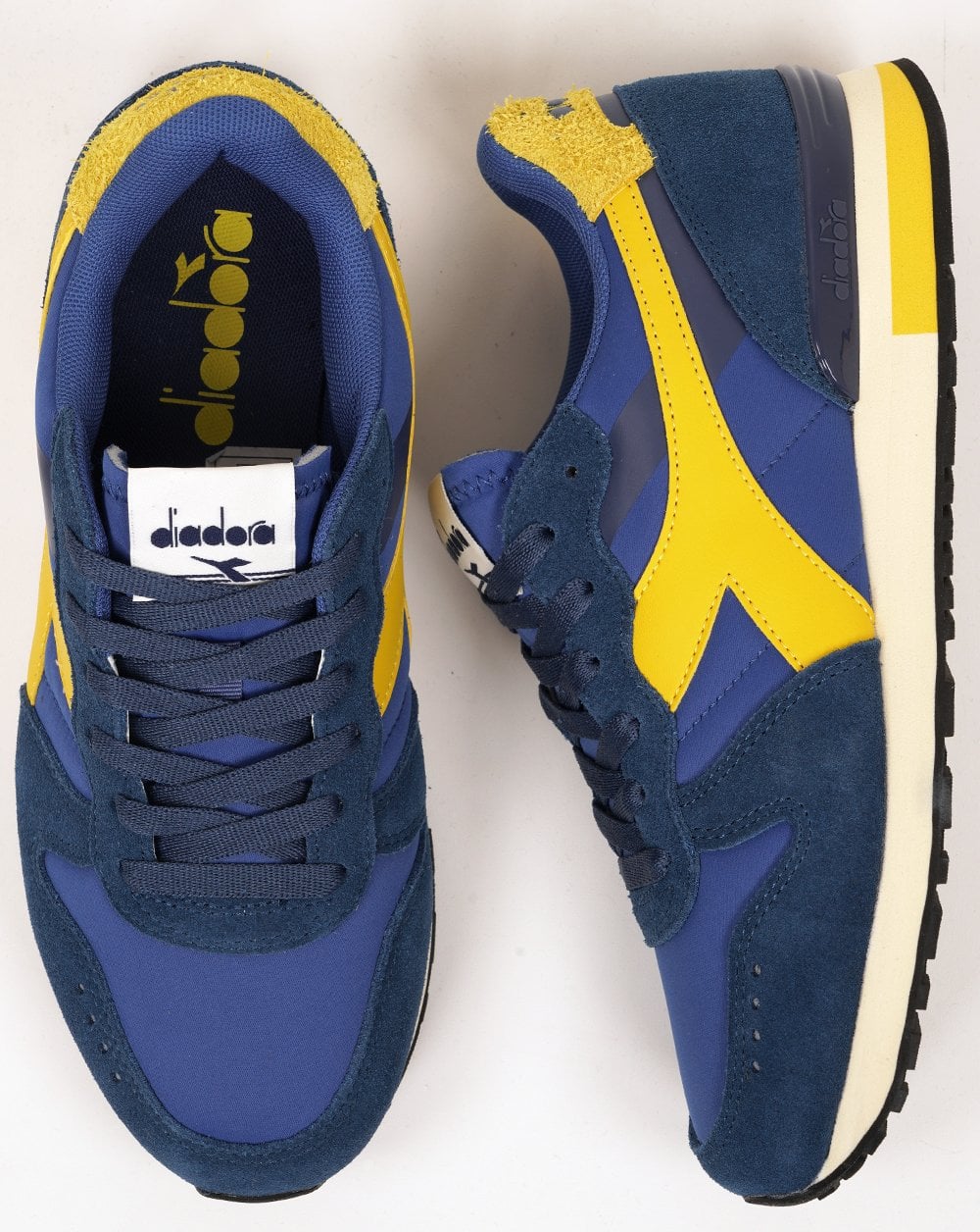 Diadora Camaro M2 Smooth Trainers Deep Blue Yellow - Image 4
