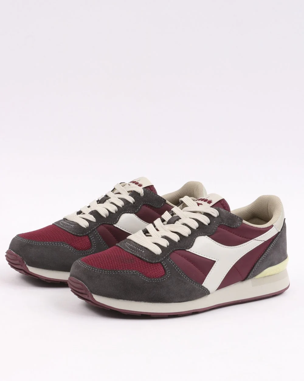 Diadora Camaro Trainers Burgundy/Grey - Image 3