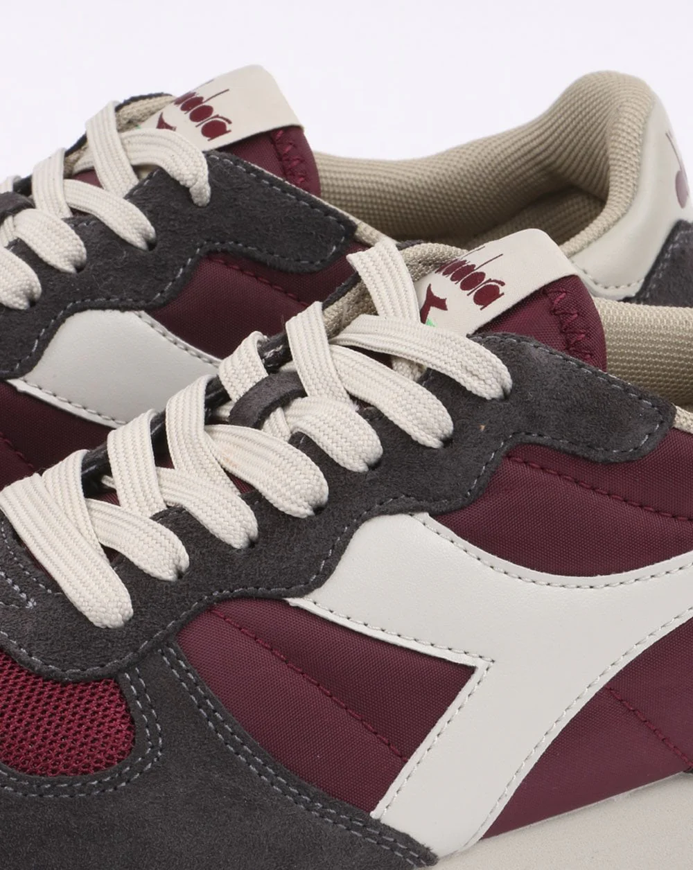 Diadora Camaro Trainers Burgundy/Grey - Image 4