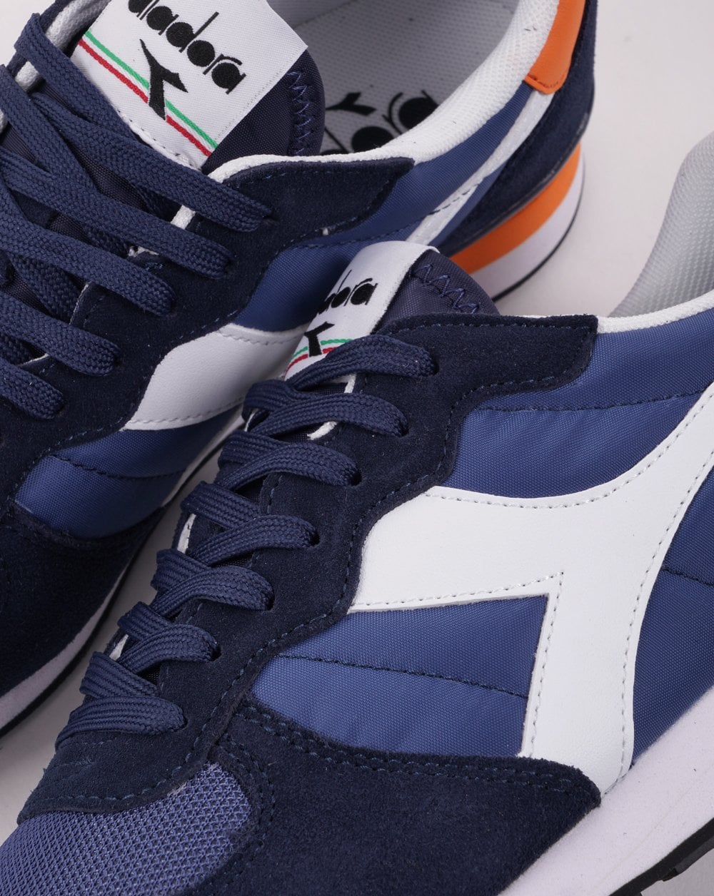 Diadora Camaro Trainers True Navy/Autumn Glory Orange - Image 2