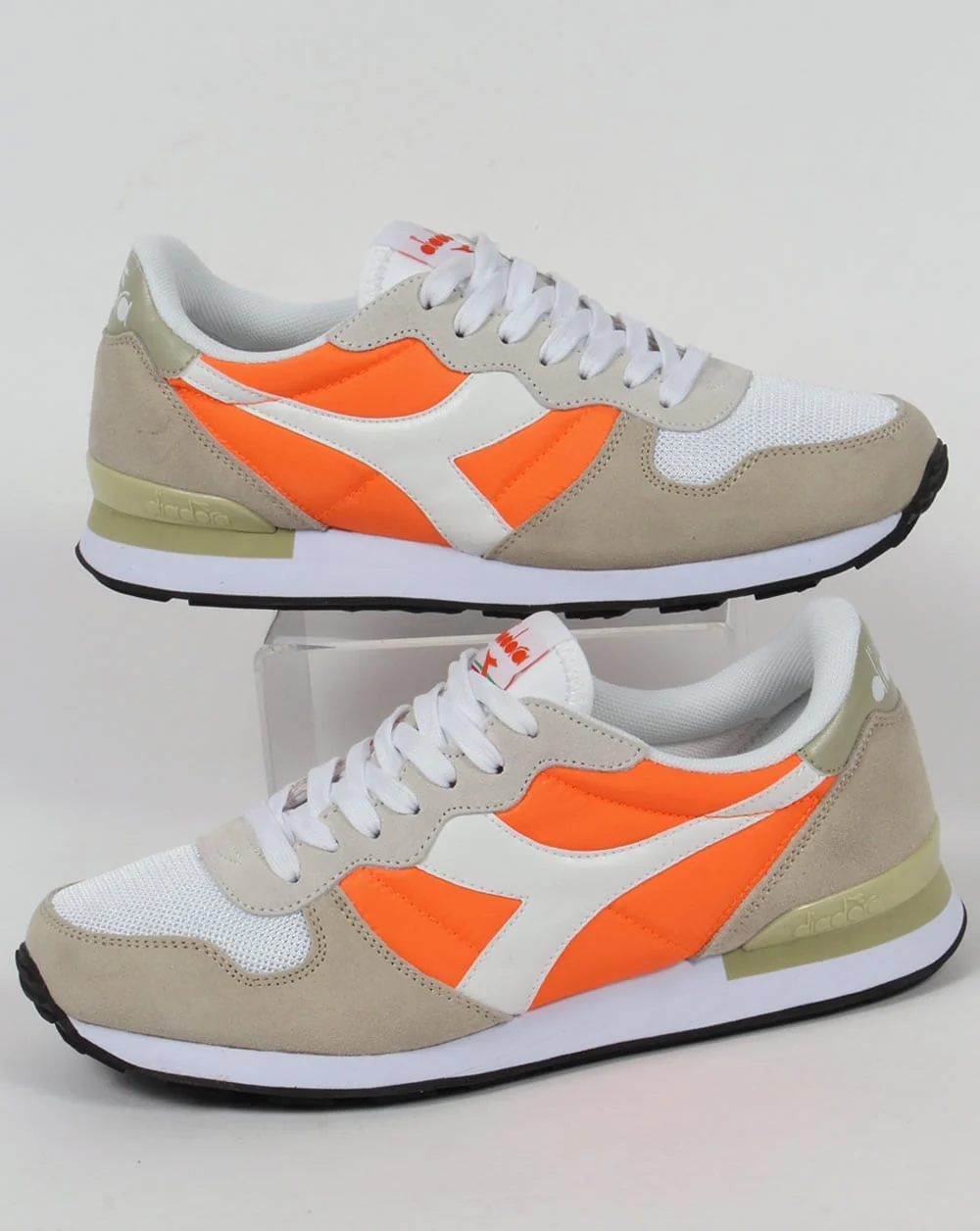 Diadora Camaro Trainers Vermillion Orange/White