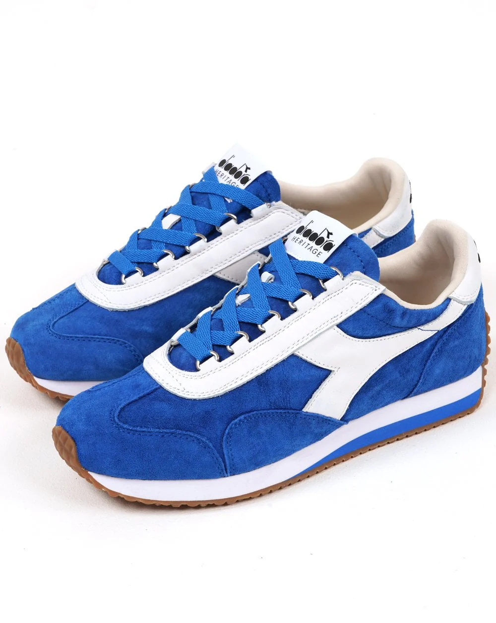 Diadora Equipe 75 Stone Washed Suede Trainers Micro Blue - Image 2