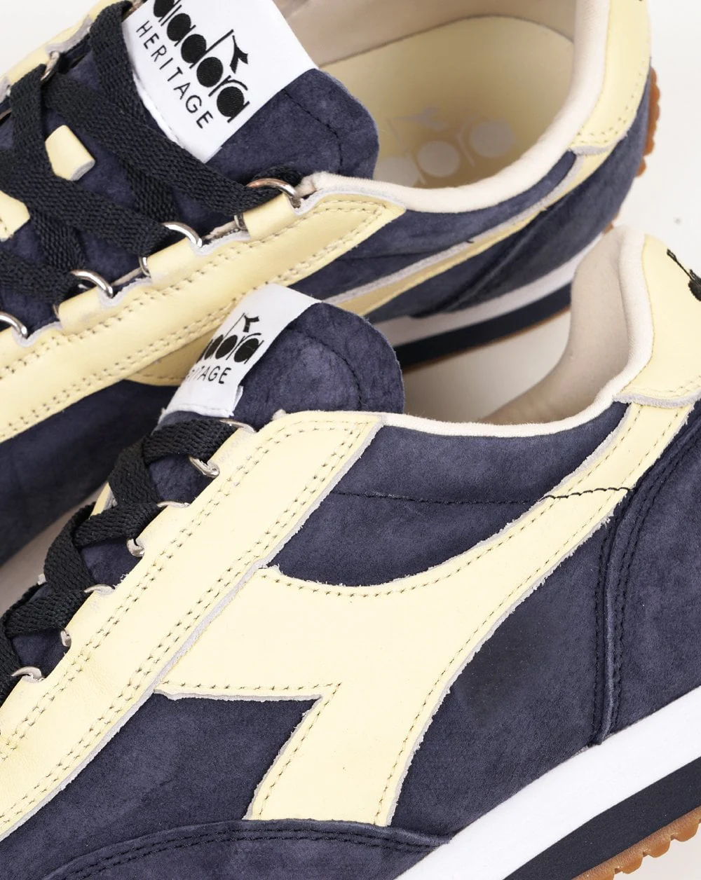Diadora Equipe 75 Stone Washed Trainers Blue Caspian Sea - Image 3