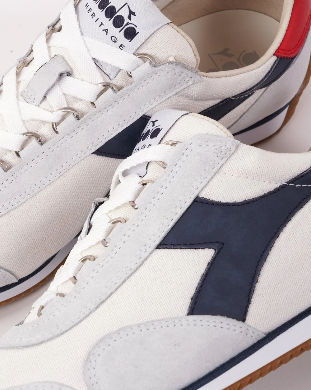 Diadora Equipe Canvas Trainers White/Blue Denim - Image 4