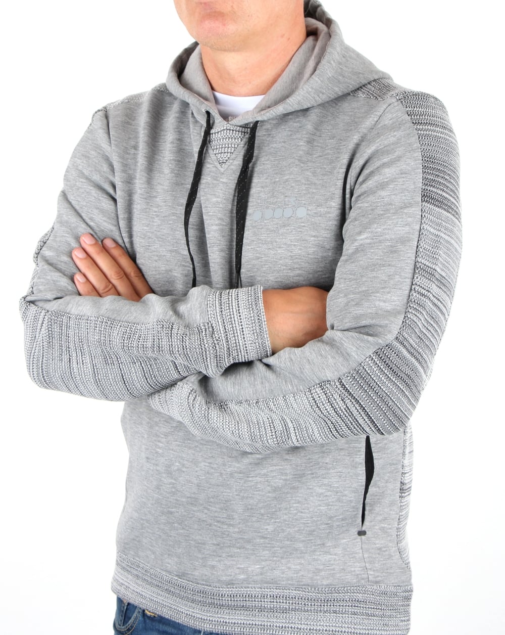Diadora Evo Pwr Hooded Sweat Grey Melange - Image 3