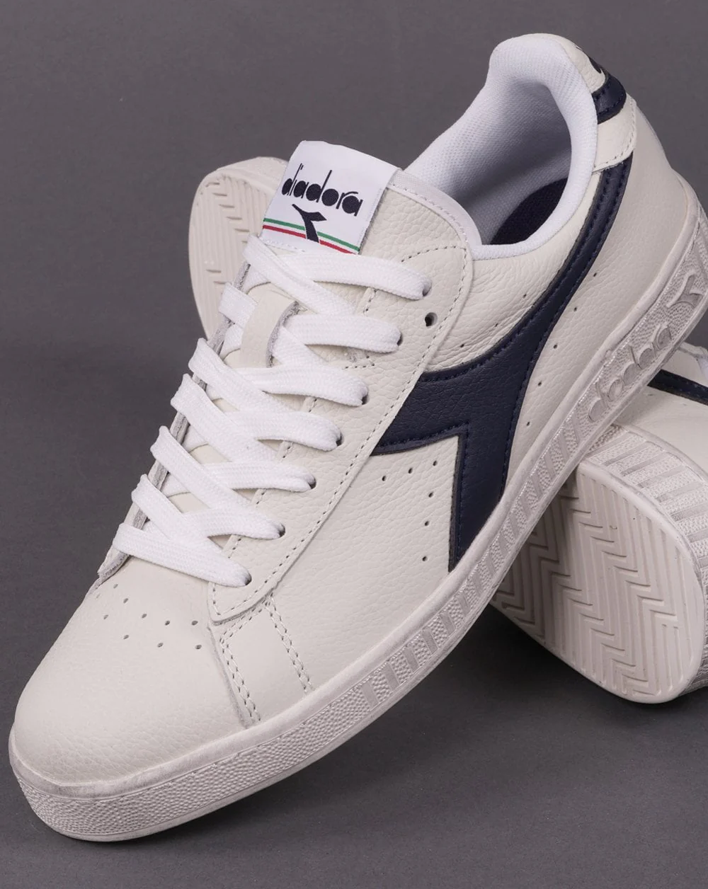 Diadora Game L Low Waxed Trainer White Navy