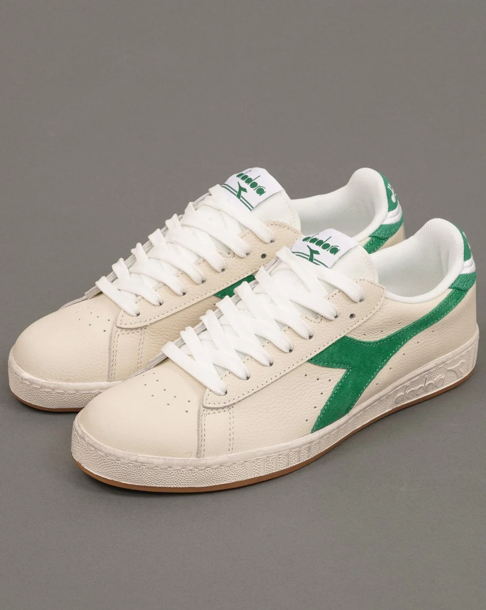 Diadora Game Low Waxed Jersey Trainers Off White / Green - Image 2