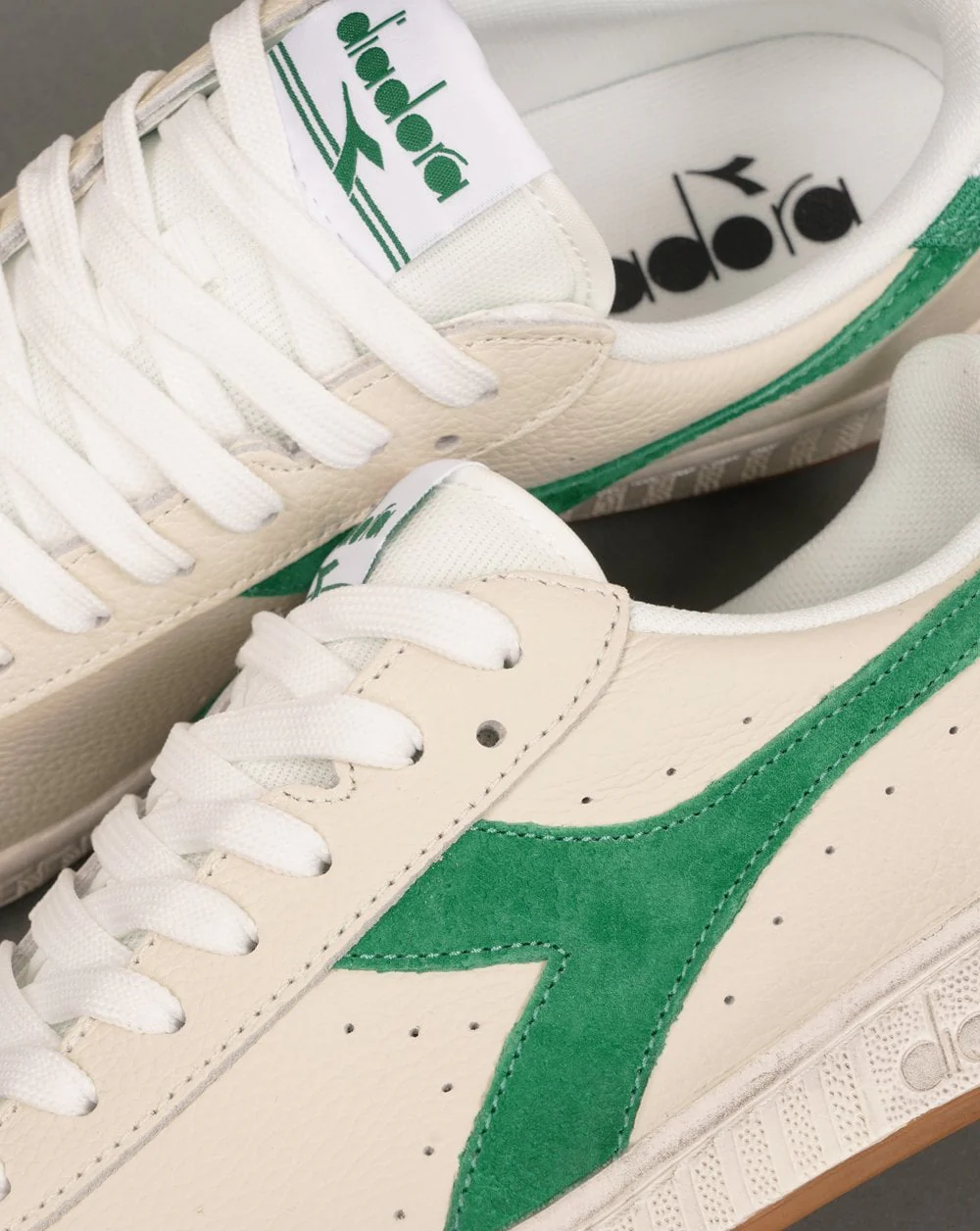 Diadora Game Low Waxed Jersey Trainers Off White / Green - Image 3