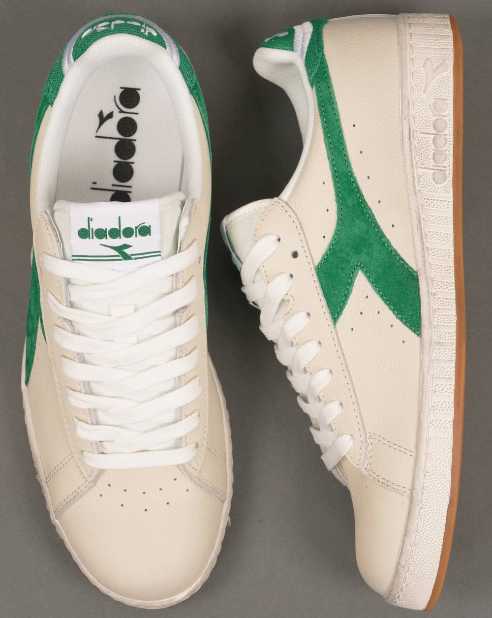 Diadora Game Low Waxed Jersey Trainers Off White / Green - Image 4
