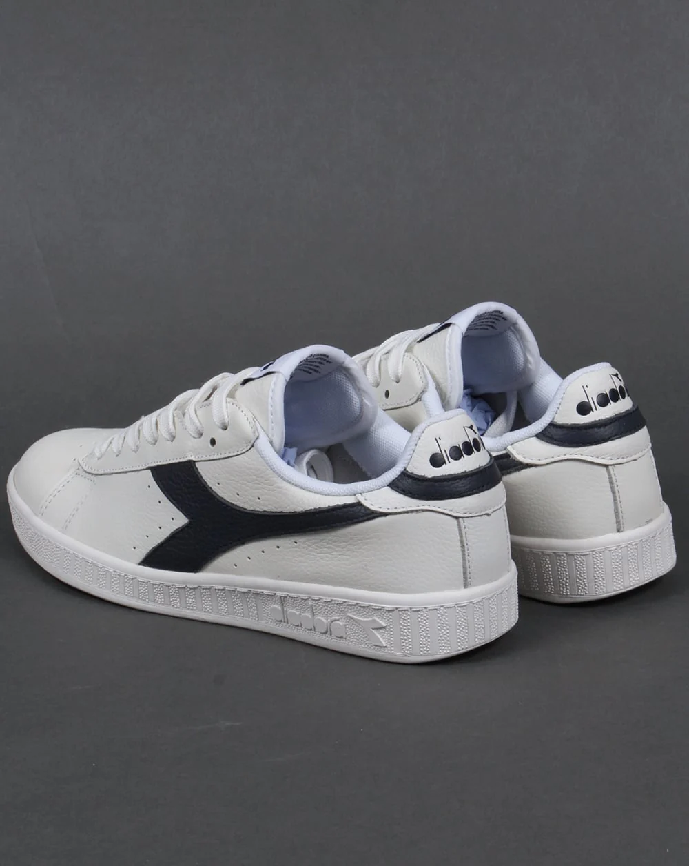 Diadora Game Low Waxed Trainers White/Navy - Image 4