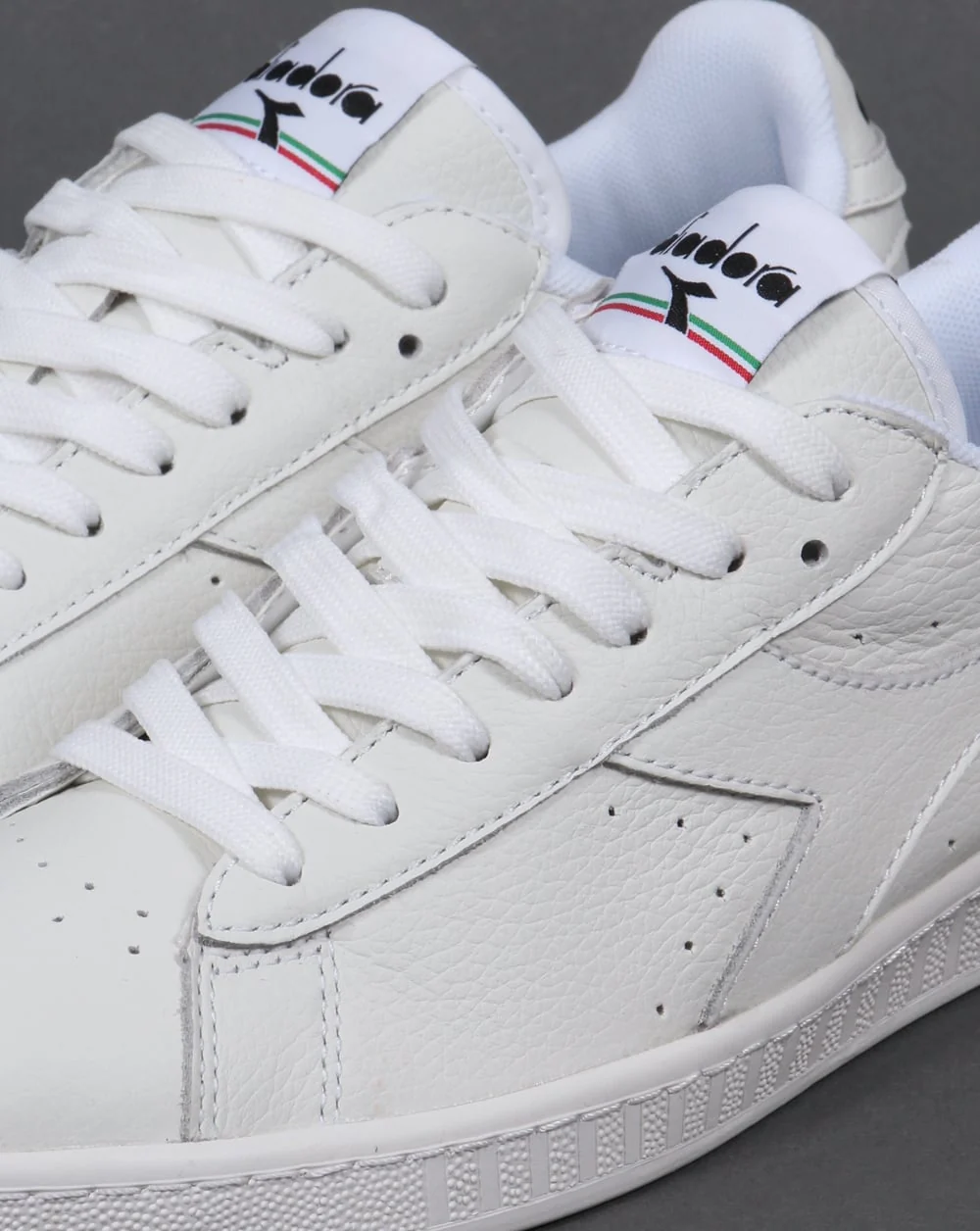 Diadora Game Low Waxed Trainers White/White/Black - Image 4