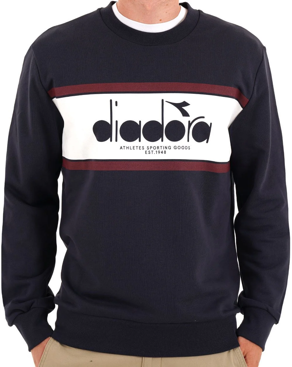 Diadora Logo Crew Sweatshirt Navy - Image 3