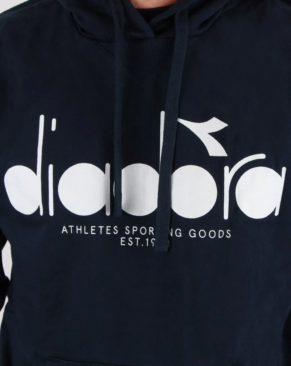 Diadora Logo Hoodie Blue Denim - Image 2