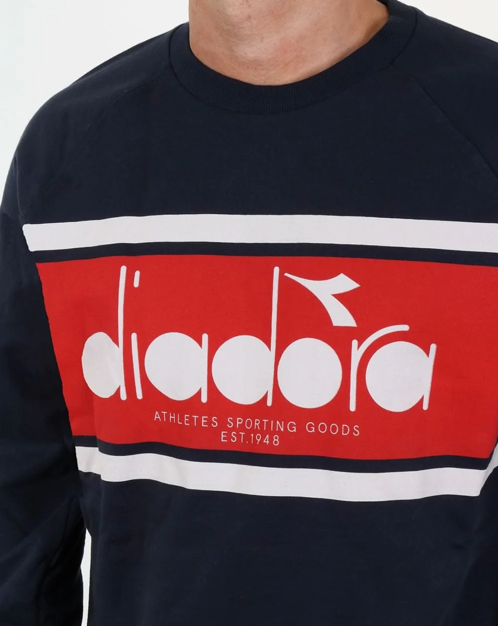 Diadora Logo Sweatshirt Navy/Red/White - Image 3