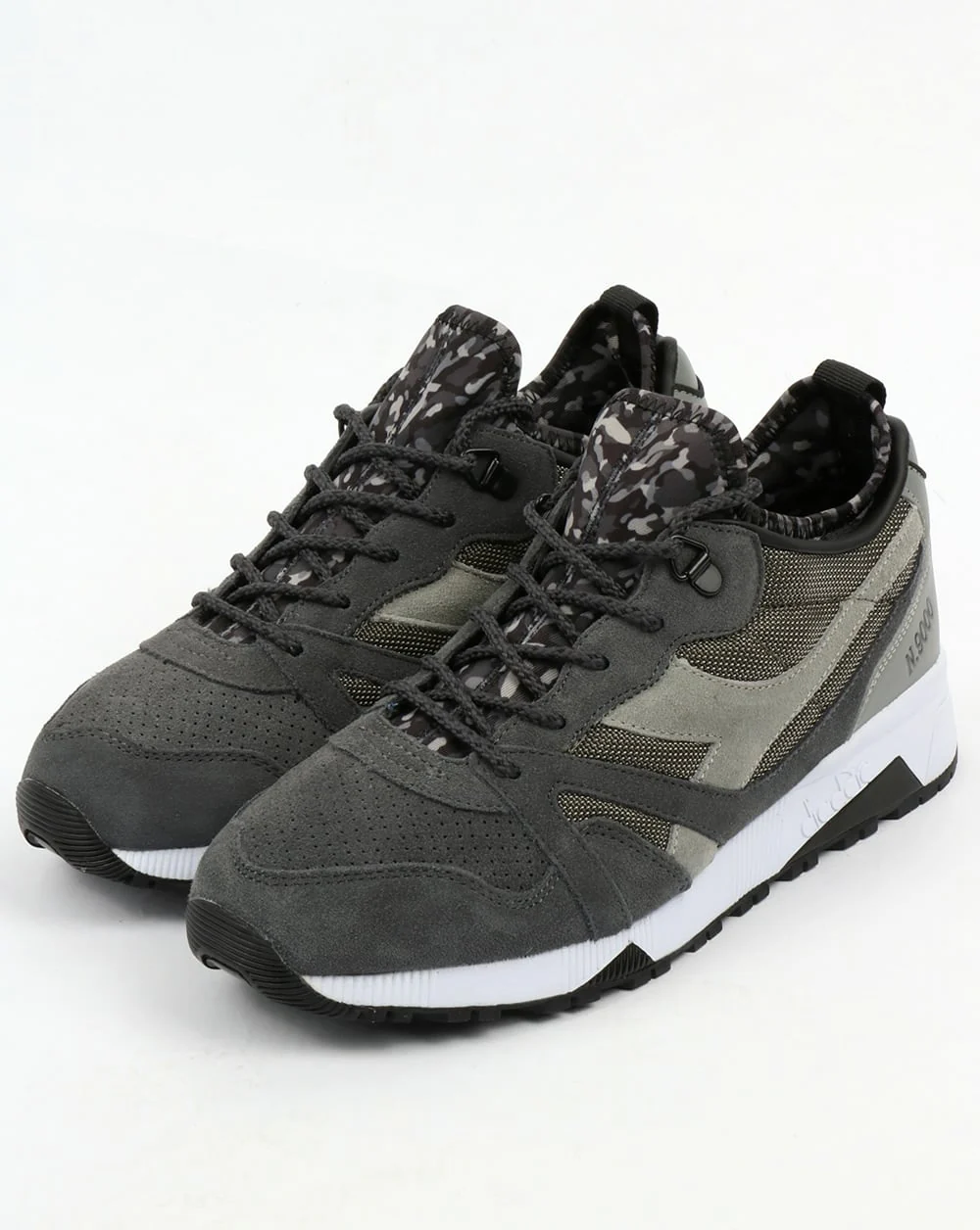 Diadora N9000 Camo Socks Trainers Grey - Image 4