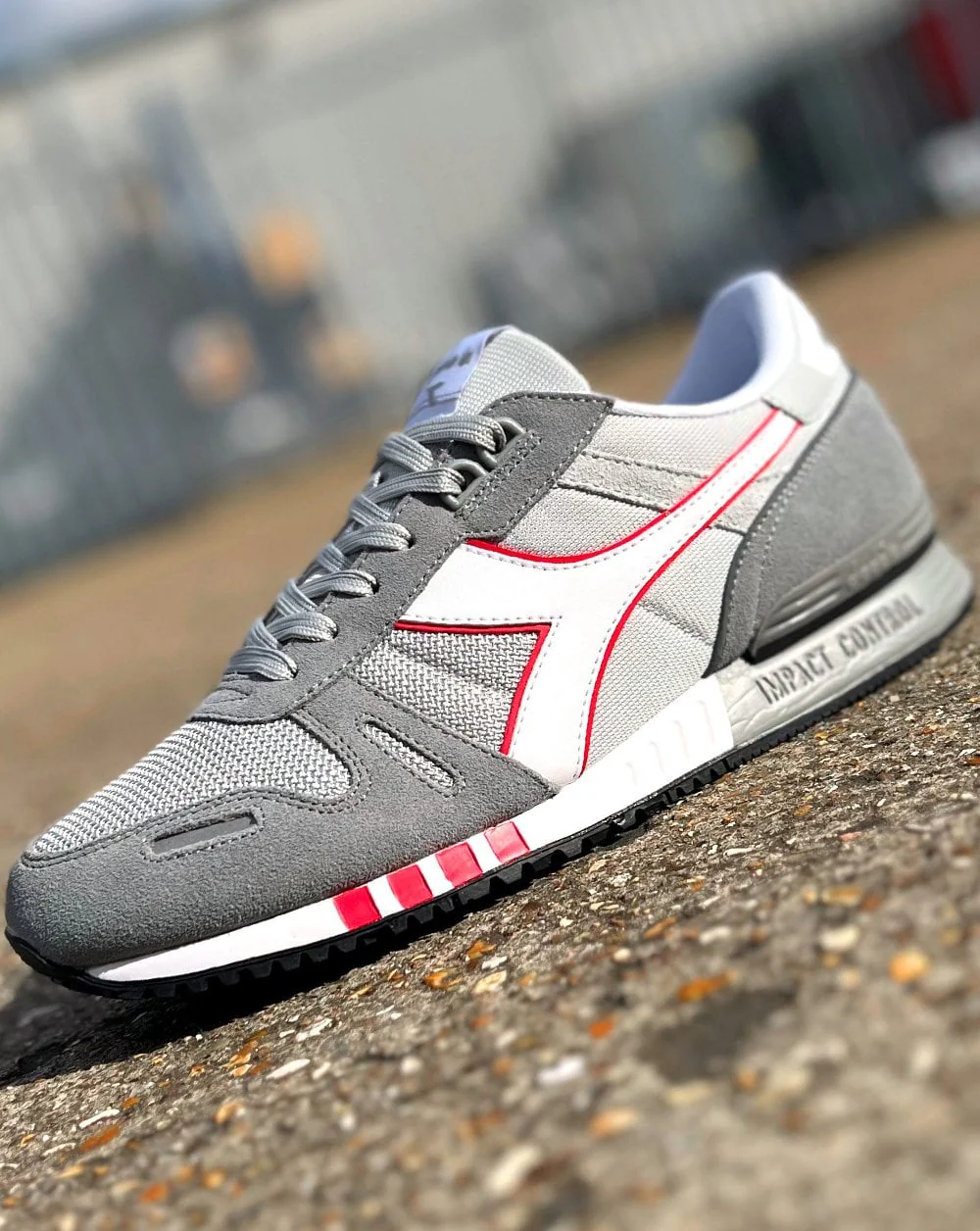 Diadora Seb Titan Trainer Grey White Red - Image 2