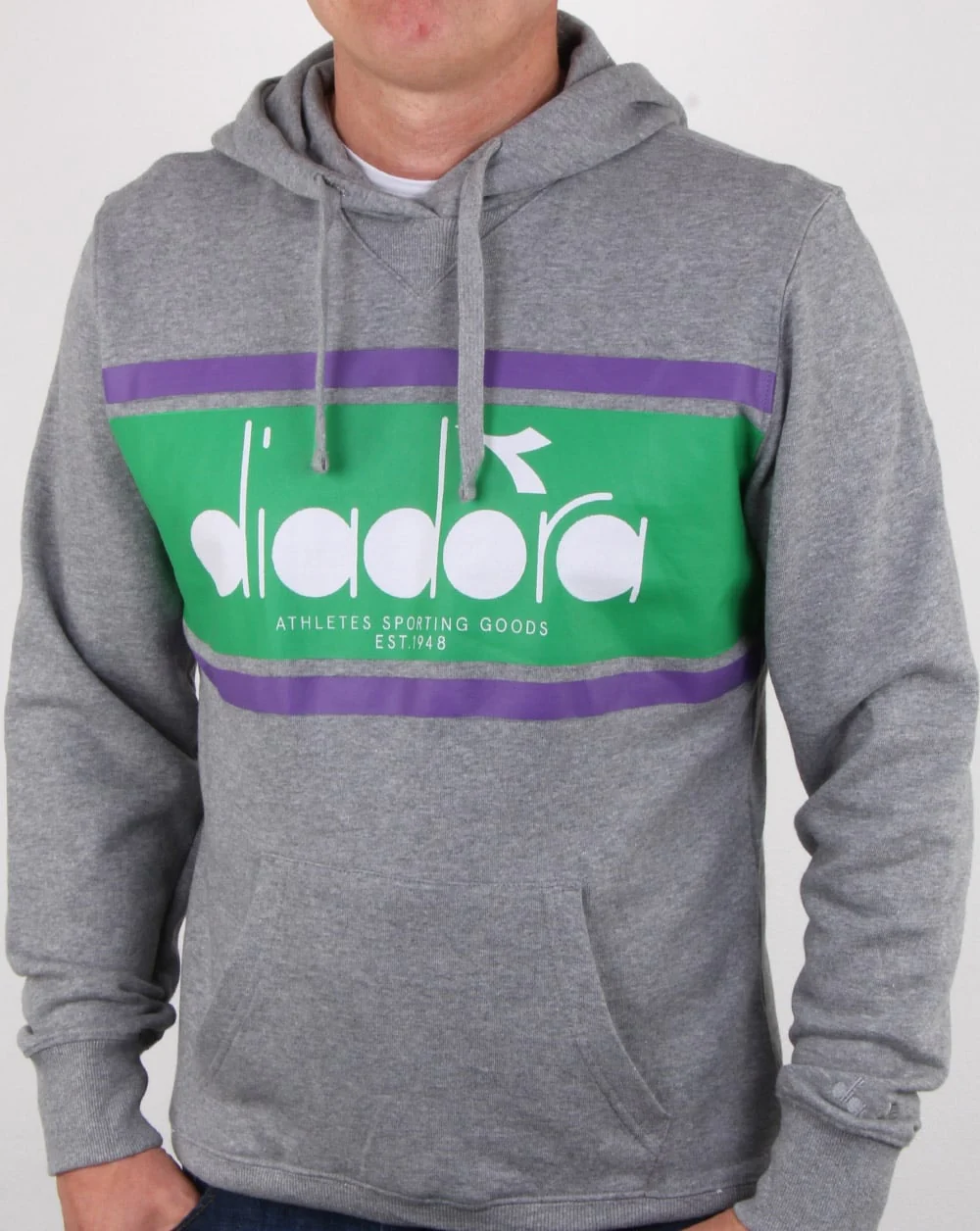 Diadora Spectra Hoodie Light Grey/light Emerald - Image 3
