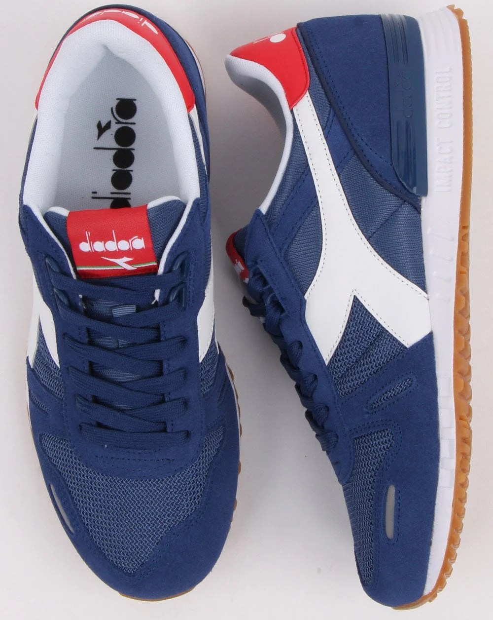 Diadora Titan II Trainers Navy/Red - Image 2