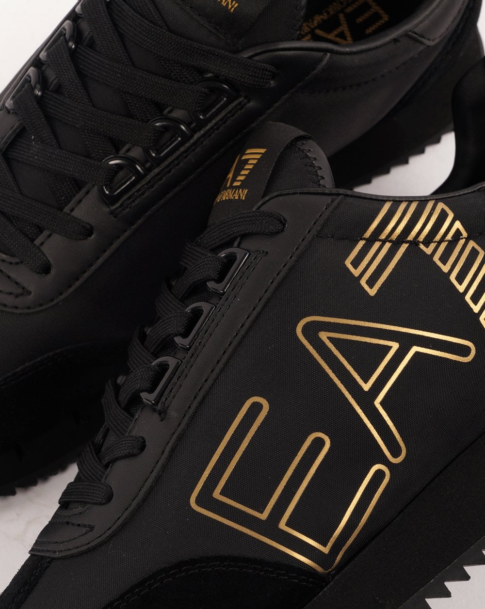EA7 B&W Vintage Trainer Black/Gold - Image 3