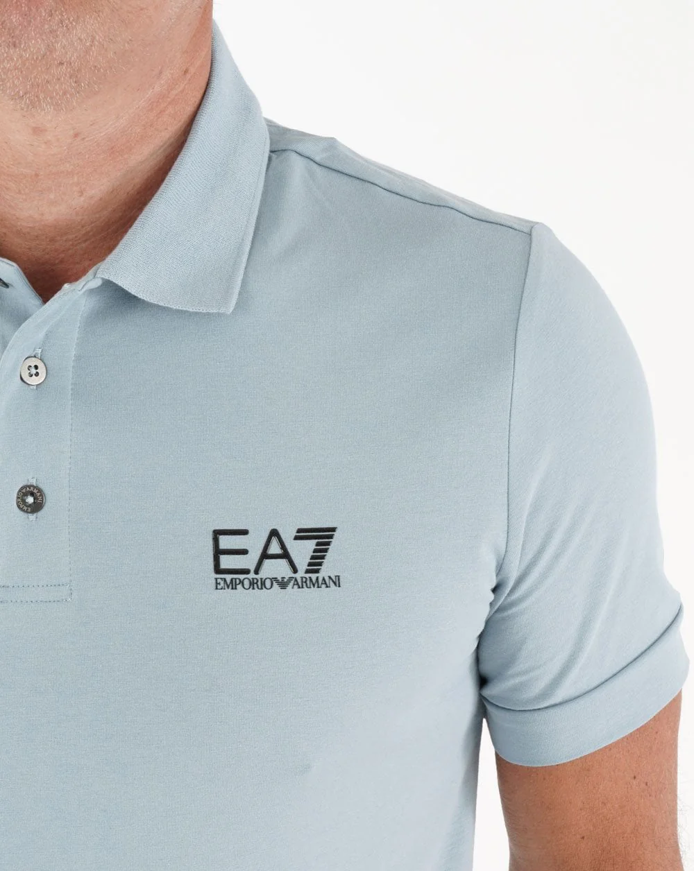 EA7 Classic Polo Shirt Light Blue - Image 2