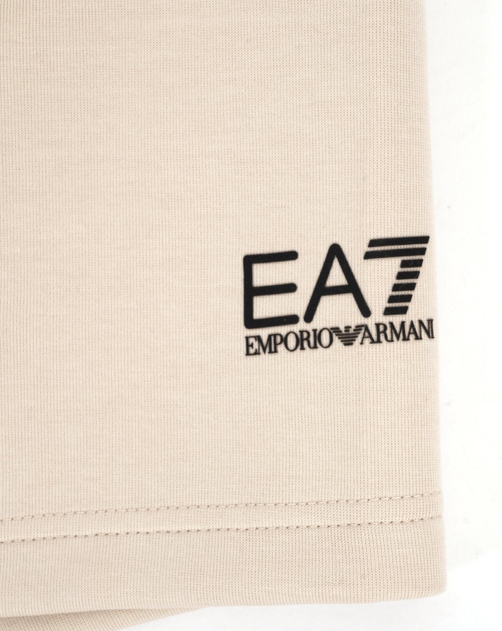 EA7 Cotton Blend Athletic Mix Bermuda Shorts Stone - Image 2