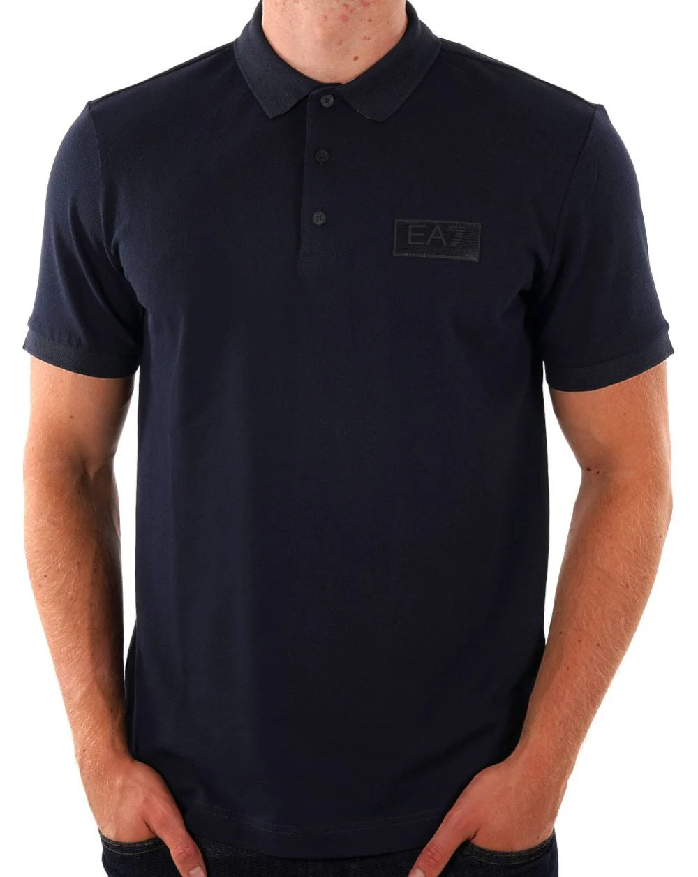 EA7 Logo Patch Polo Shirt Navy