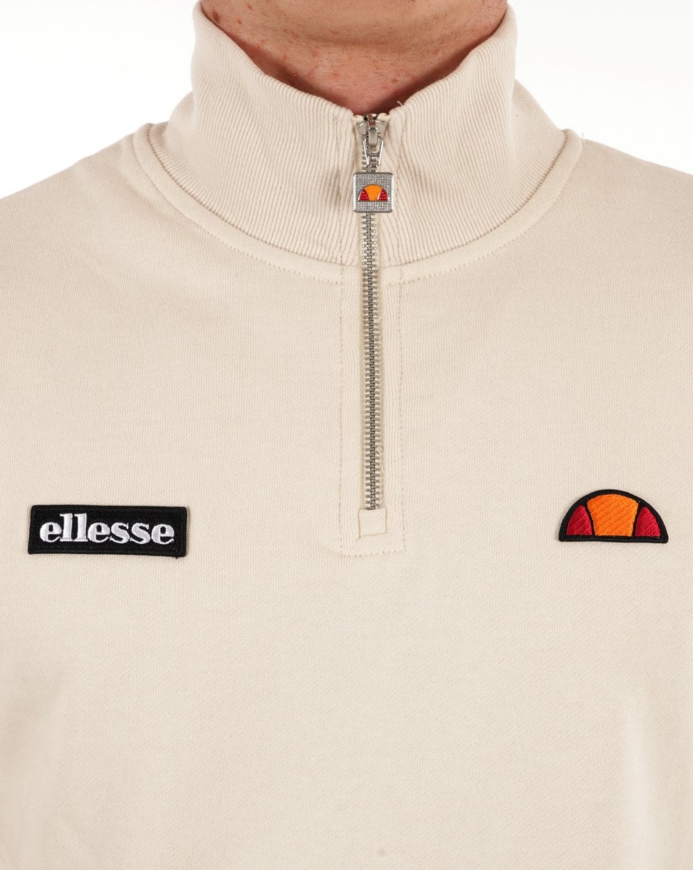 Ellesse 1/4 Zip Sweat Stone - Image 2