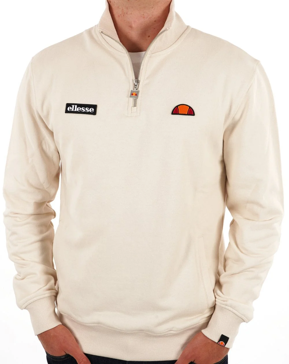 Ellesse 1/4 Zip Sweat Stone - Image 4