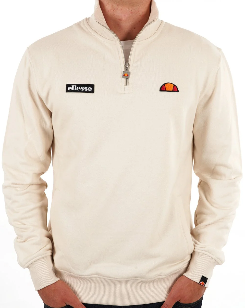 Ellesse 1/4 Zip Sweat Stone - Image 5