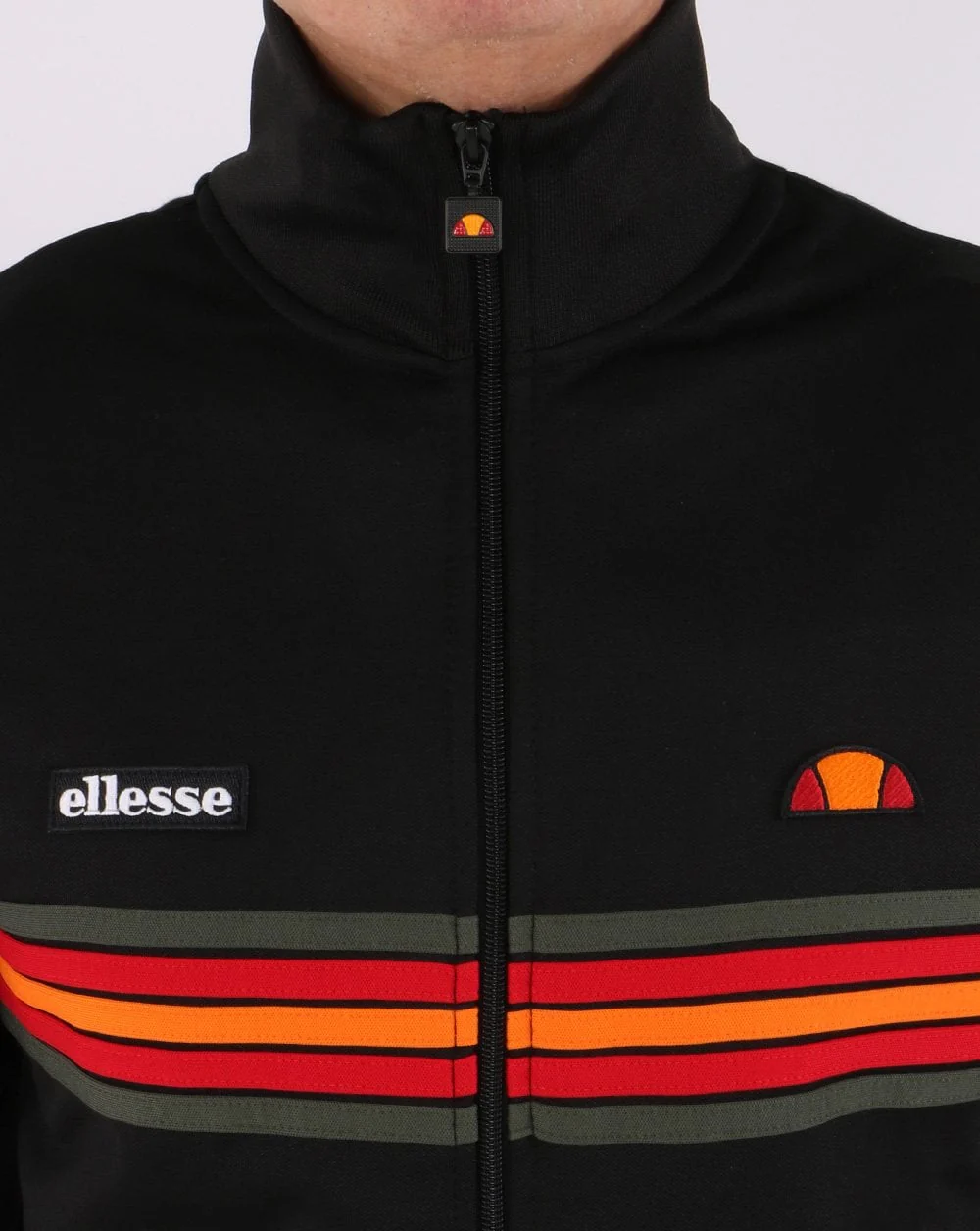 Ellesse 5 Stripe 80S Elite Track Top Black - Image 4