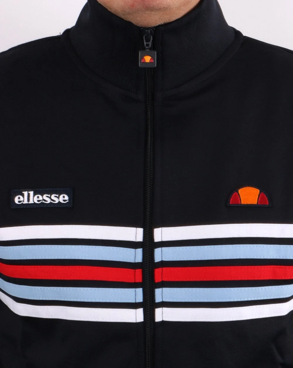 Ellesse 5 stripe Track Top Navy - Image 4
