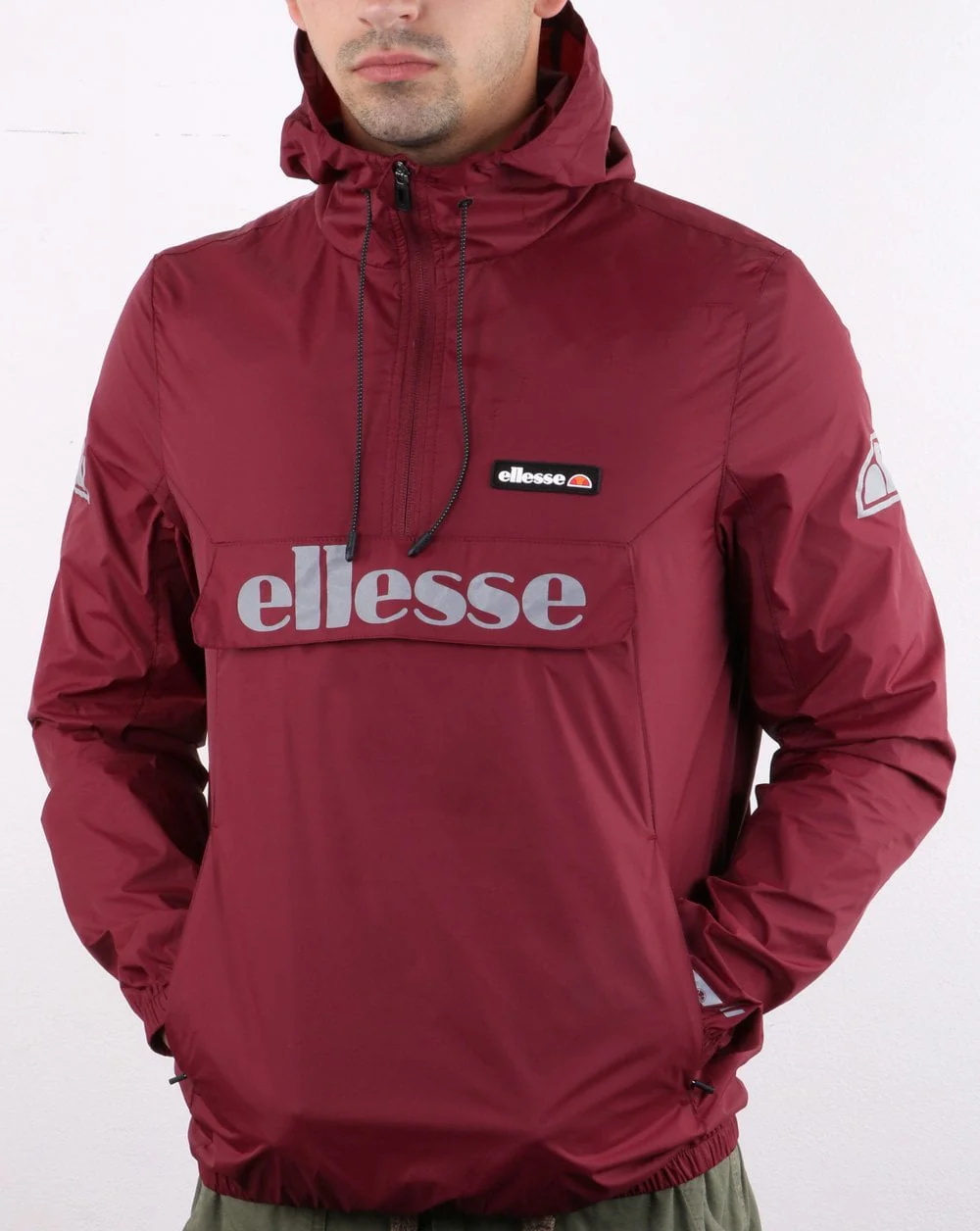Ellesse Berto Rain Jacket Burgundy - Image 3