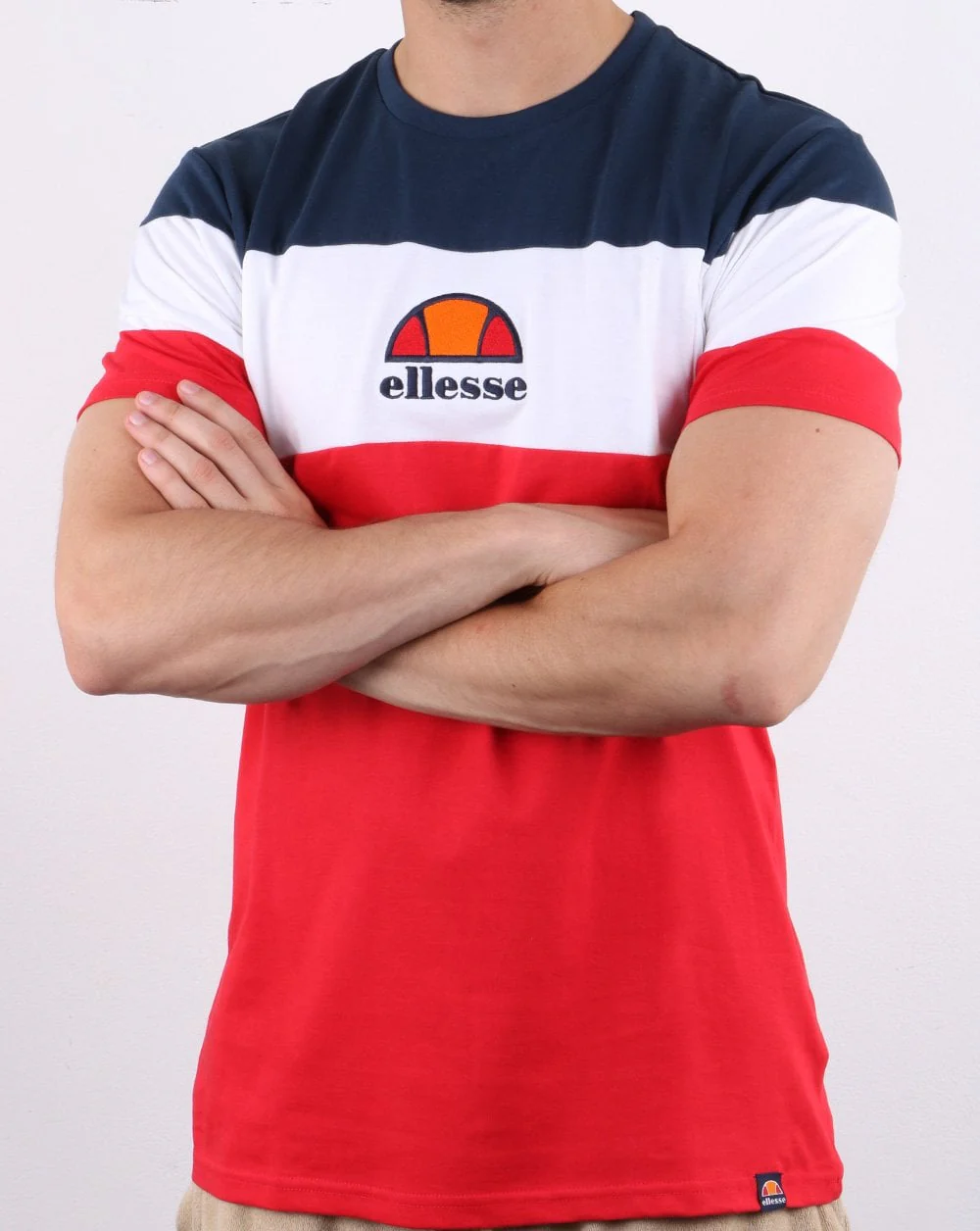 Ellesse Block T Shirt Red/white/navy - Image 4