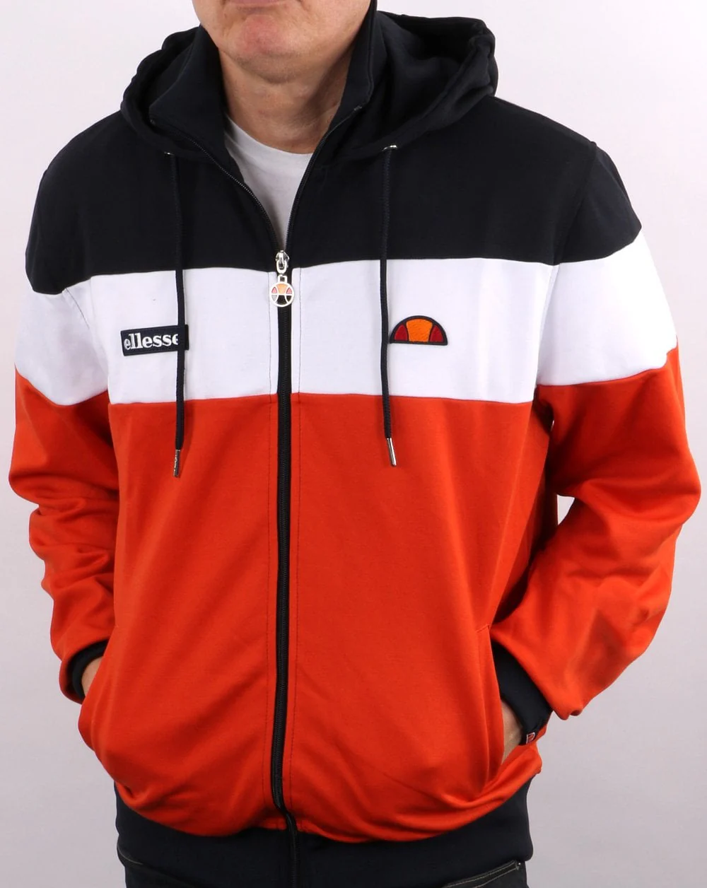 Ellesse Caproni Hooded Track Top Dark Orange - Image 2