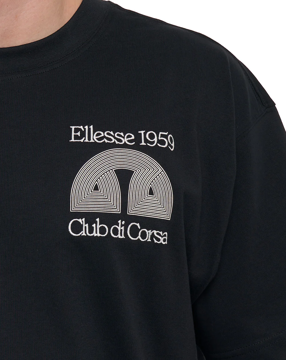 Ellesse Club Di Corsa T Shirt Black - Image 4