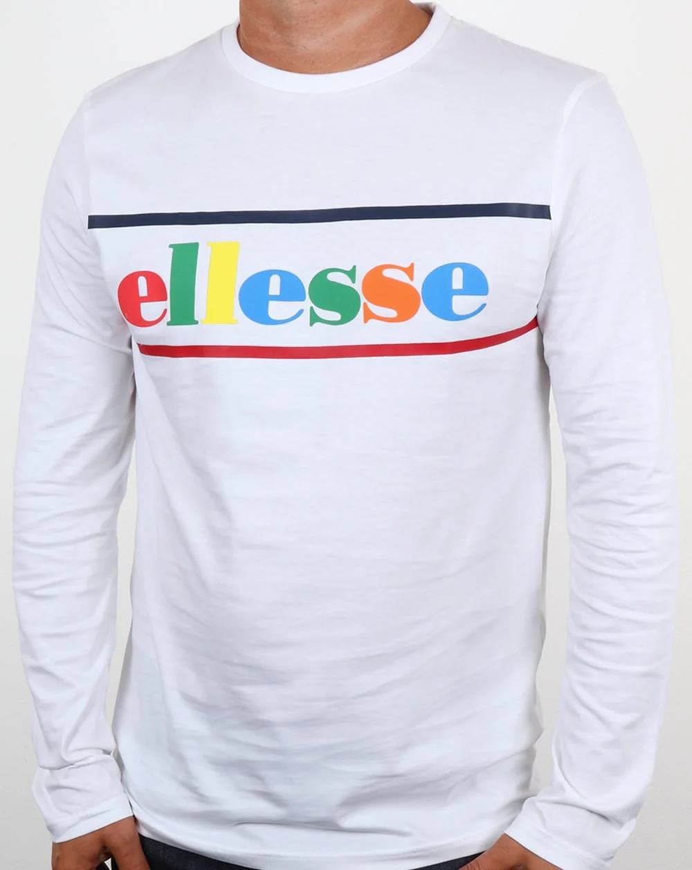 Ellesse Colours Long Sleeve T Shirt White - Image 4