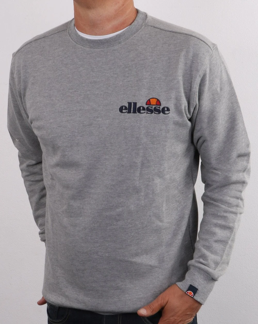 Ellesse Emb Logo Sweatshirt Grey Marl - Image 2