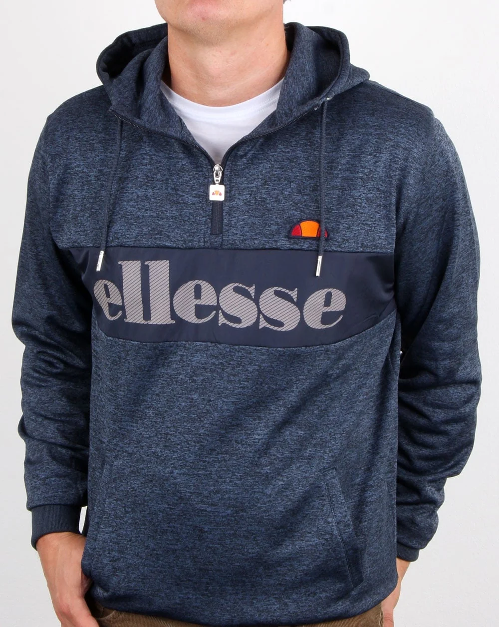 Ellesse Emiro Qtr Zip Hoody Navy Marl - Image 2
