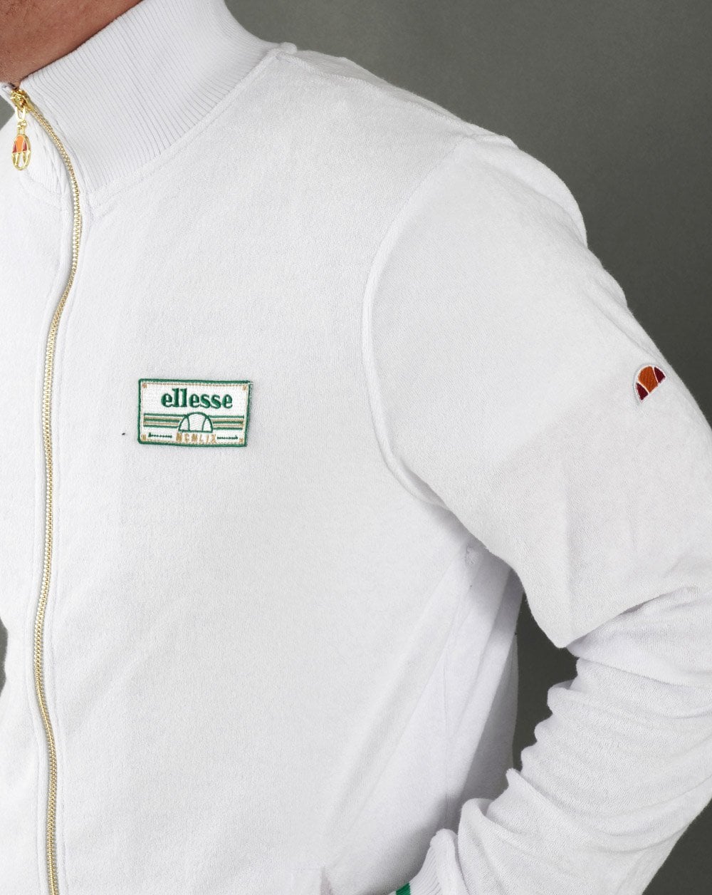 Ellesse Fallo Towelling Track Top White - Image 2