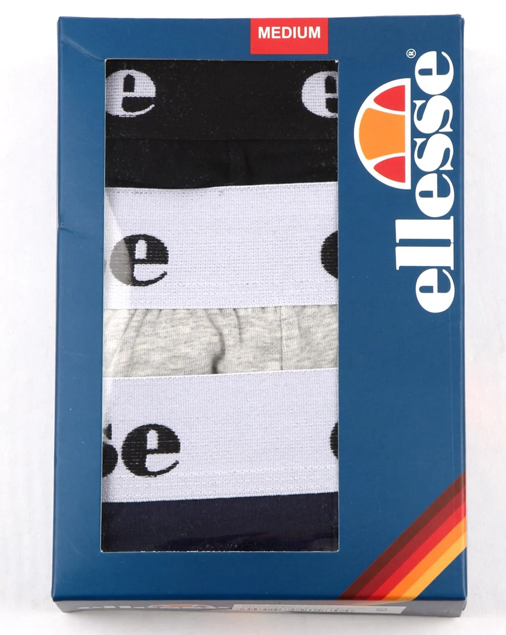 Ellesse Hali Triple Pack Boxers Black/grey/navy - Image 3